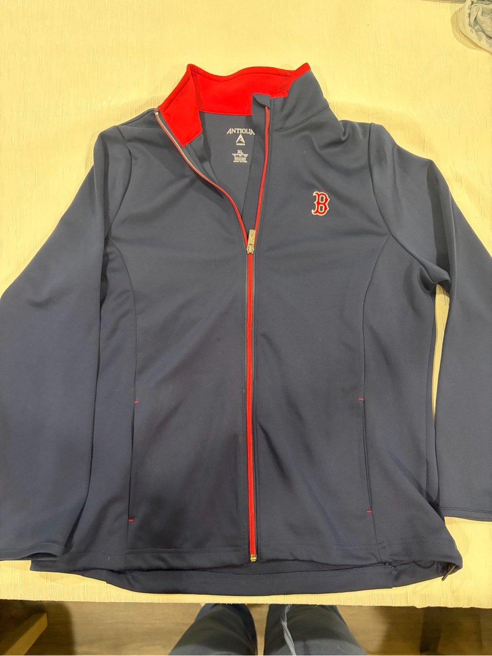 Red Sox zip up Antigua Navy and Red Women's Athletic Top